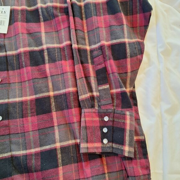 New Men’s ELY Cattleman Red Flannel Long Sleeve Pearl Snap 3XL - Picture 2 of 7